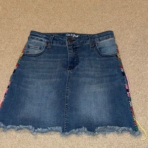 Cat & Jack rainbow-stitched jean skirt